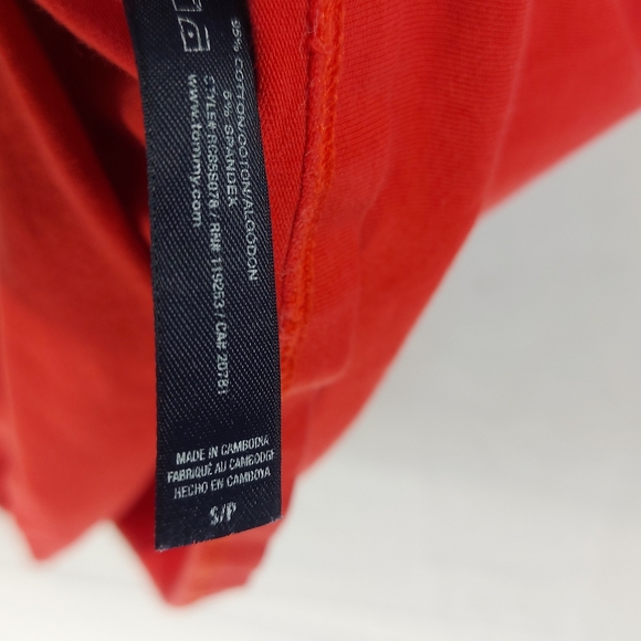 Tommy Hilfiger v-neck coral t-shirt, small - Picture 5 of 6